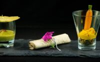 Velouté de petits pois frais et lard - carotte sortie de terre